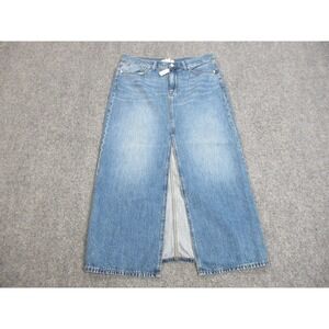 Madewell‎ Denim Skirt Womens 28 Blue High Waist Front Slit Maxi Long 100% Cotton